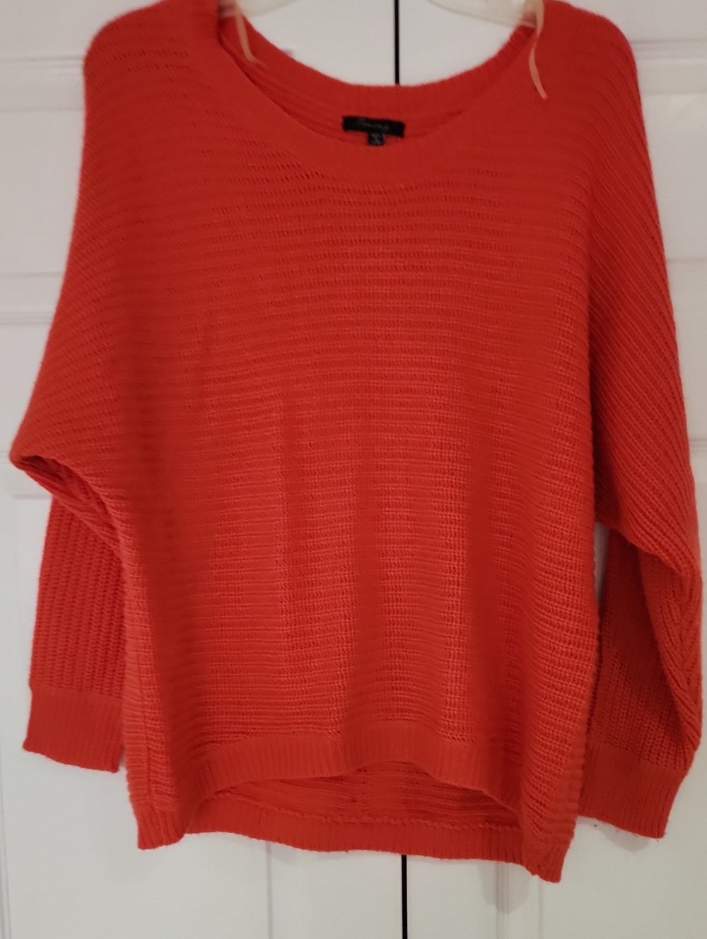 Timing Bright Orange Scoop Neck Knit Sweater